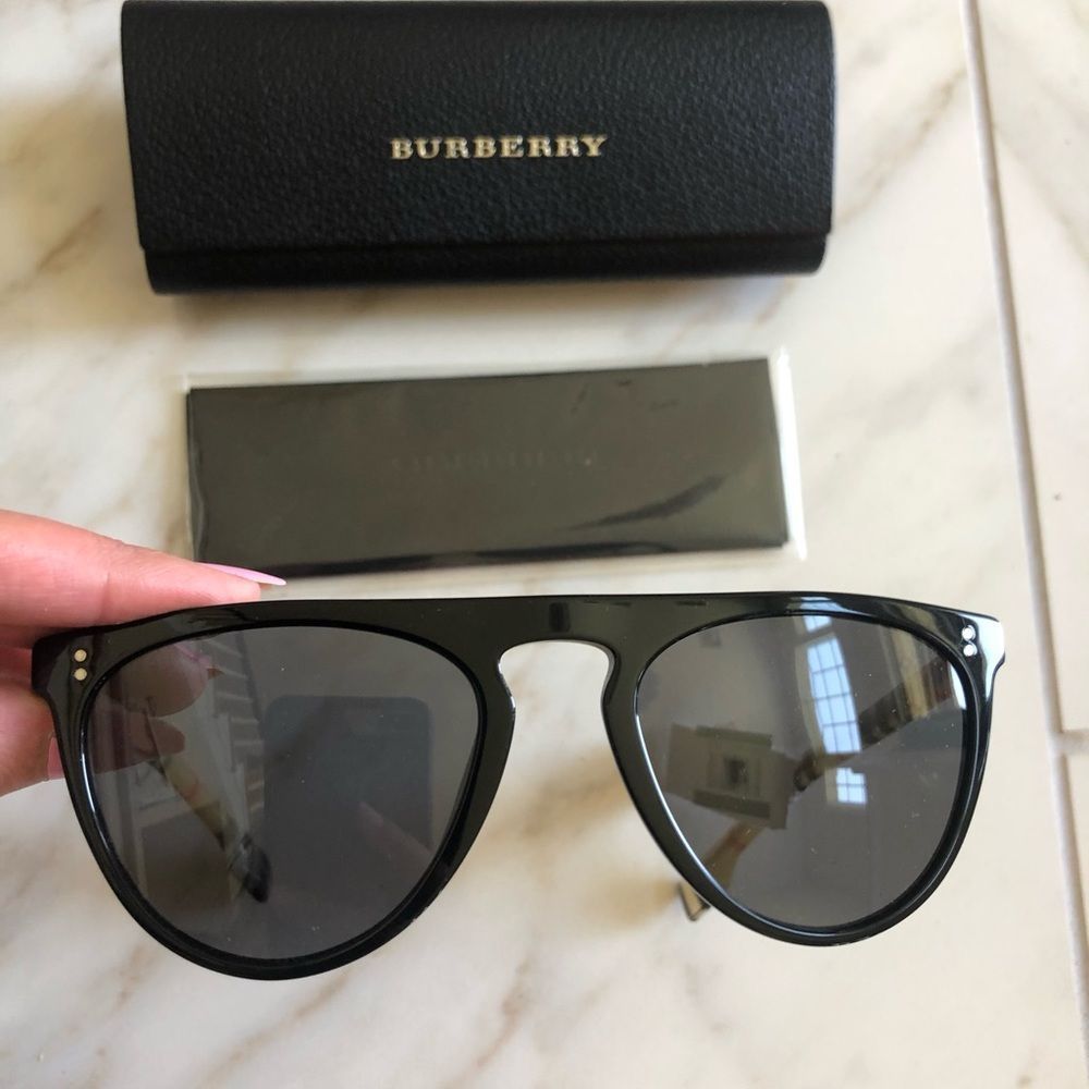 🔥NEW POLARIZED BURBERRY FLAT TOP SUNGLASSES - Picture 10 of 14
